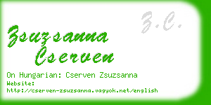 zsuzsanna cserven business card